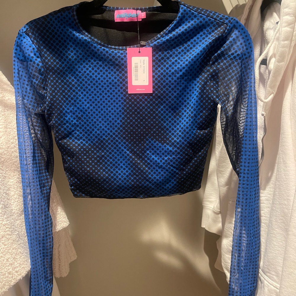 Blue Edikted Crop Top